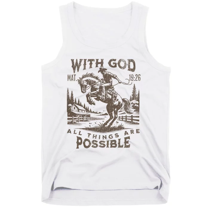 Cowboy Bible Scripture Verse Western Jesus For Faith Tank Top