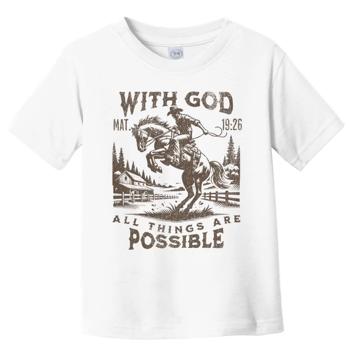 Cowboy Bible Scripture Verse Western Jesus For Faith Toddler T-Shirt