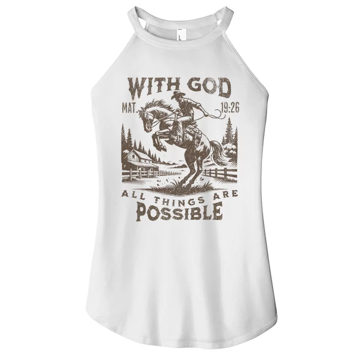 Cowboy Bible Scripture Verse Western Jesus For Faith Women’s Perfect Tri Rocker Tank