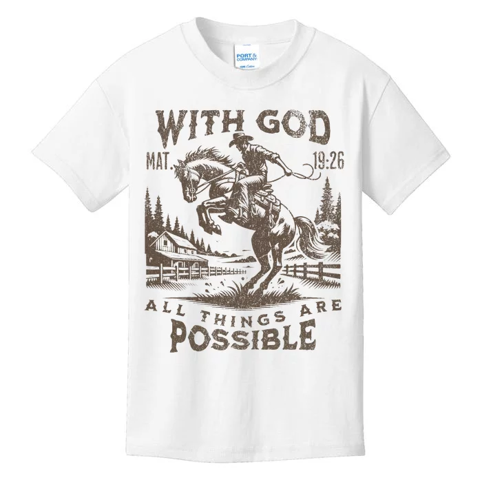 Cowboy Bible Scripture Verse Western Jesus For Faith Kids T-Shirt