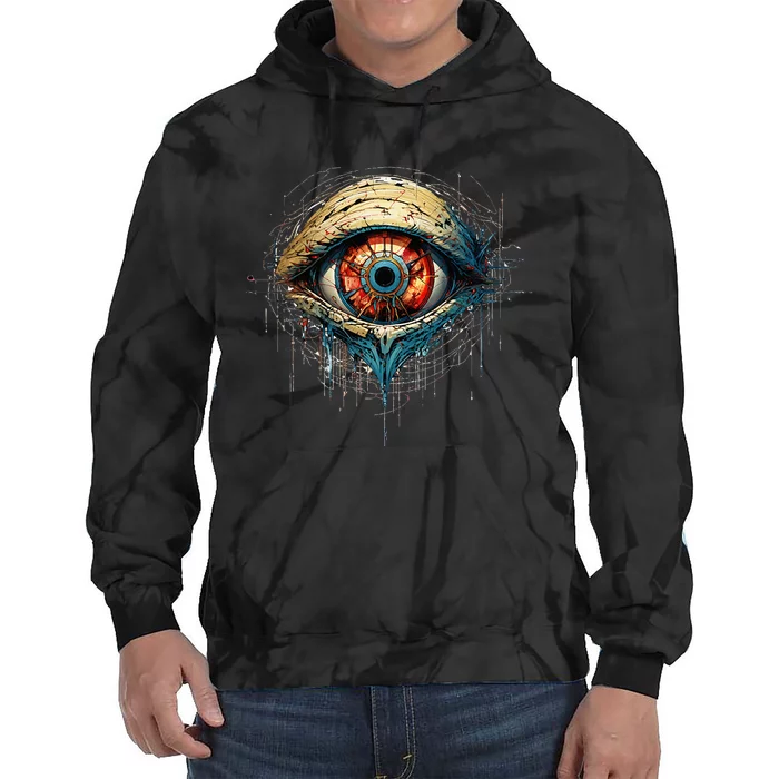 Comic Book Style Eyeball Tie Dye Hoodie