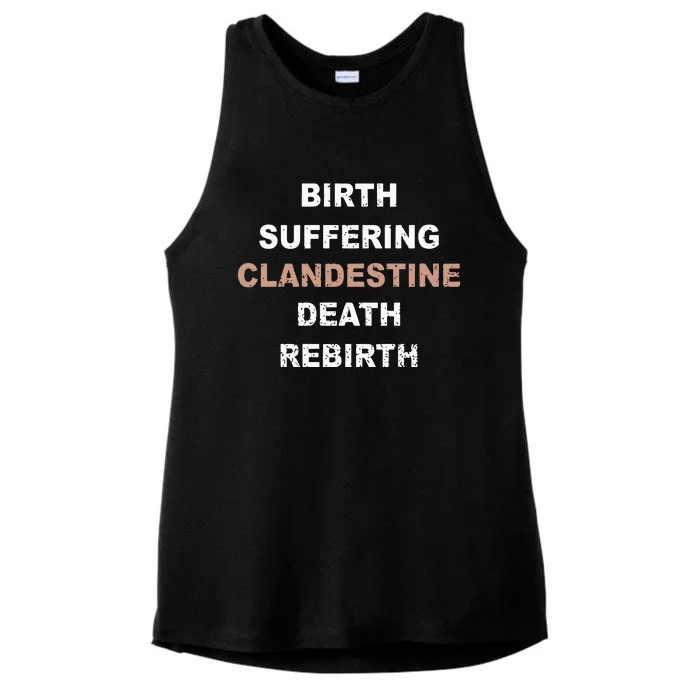 Clandestinerip Birth Suffering Clandestine Death Rebirth Ladies Tri-Blend Wicking Tank