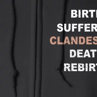 Clandestinerip Birth Suffering Clandestine Death Rebirth Full Zip Hoodie