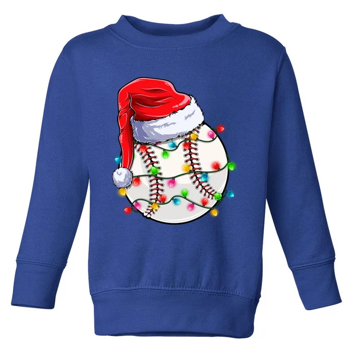 Christmas Baseball Santa Hat Funny Xmas Pajama Cute Gift Toddler Sweatshirt