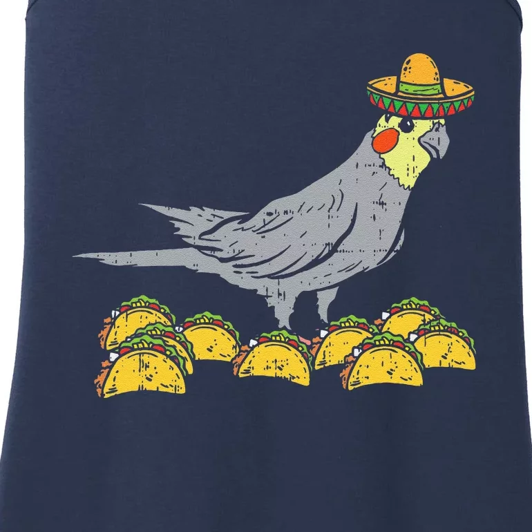 Cockatiel Bird Sombrero Tacos Cinco De Mayo Mexican Ladies Essential Tank