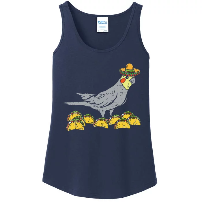 Cockatiel Bird Sombrero Tacos Cinco De Mayo Mexican Ladies Essential Tank