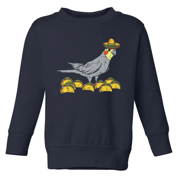 Cockatiel Bird Sombrero Tacos Cinco De Mayo Mexican Toddler Sweatshirt