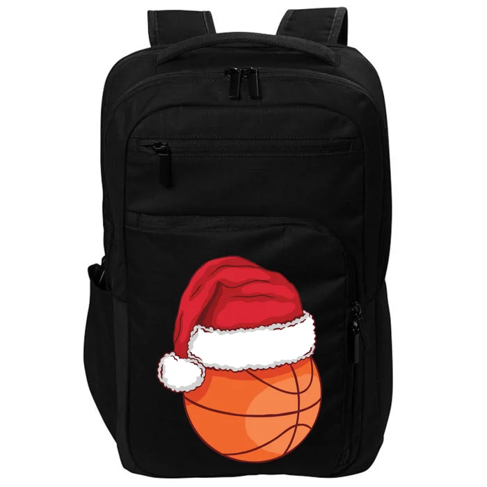 Christmas Basketball Santa Hat Xmas Basketball Ball Sports Great Gift Impact Tech Backpack