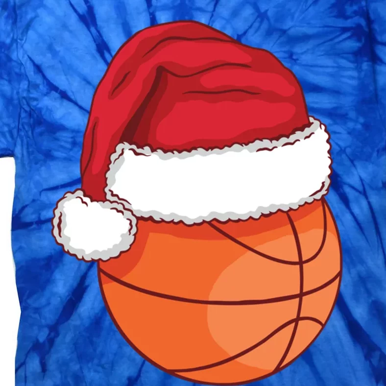 Christmas Basketball Santa Hat Xmas Basketball Ball Sports Great Gift Tie-Dye T-Shirt