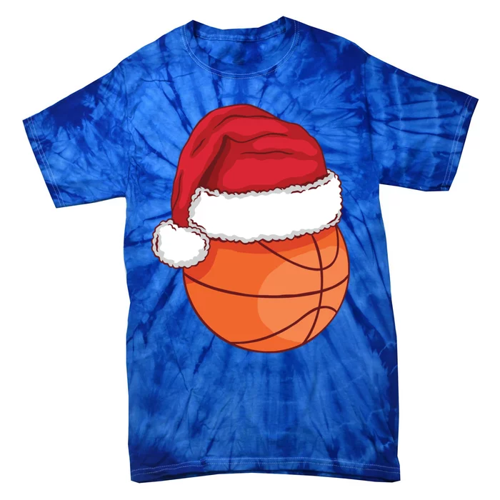 Christmas Basketball Santa Hat Xmas Basketball Ball Sports Great Gift Tie-Dye T-Shirt