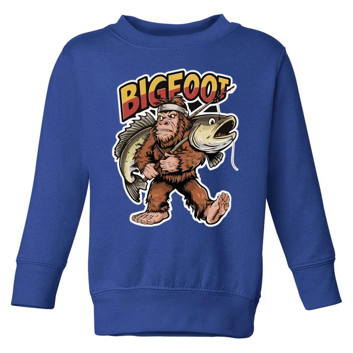 Catfishing Bigfoot Sasquatch Hunting Catfish Catfisher Gift Toddler Sweatshirt