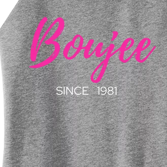 Classy Boujee Since 1981 Gift Women’s Perfect Tri Rocker Tank