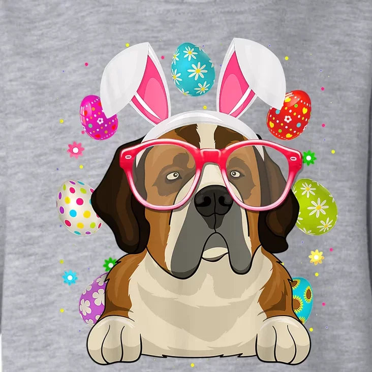 Cute Bunny St Bernard Dog Face Easter Eggs Easter Day Toddler Hoodie