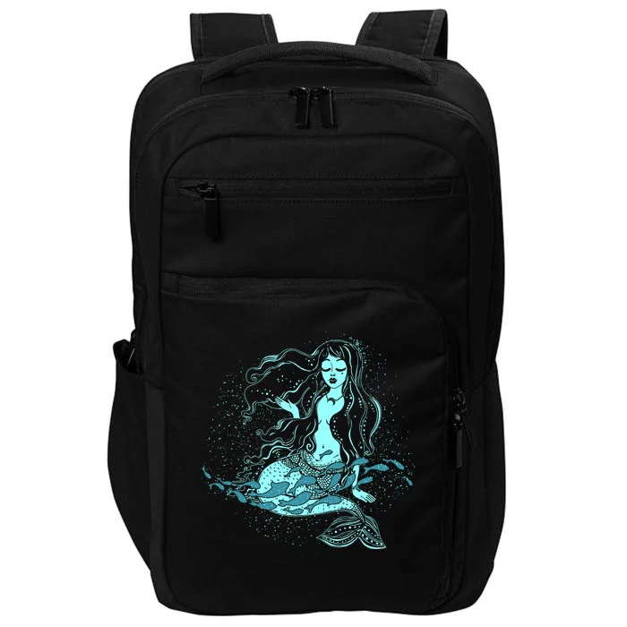 Cute Boho Space Galaxy Mermaid Impact Tech Backpack