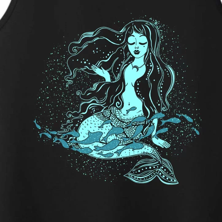 Cute Boho Space Galaxy Mermaid Performance Tank