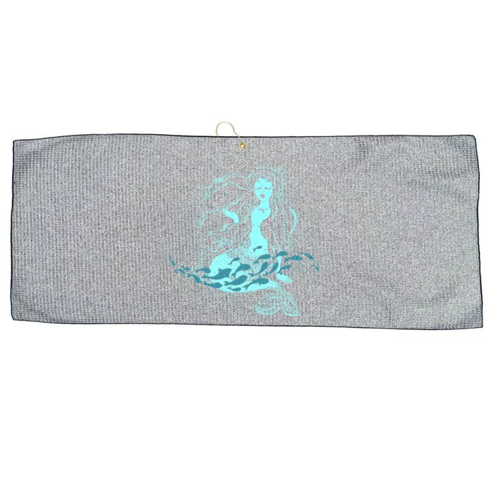 Cute Boho Space Galaxy Mermaid Large Microfiber Waffle Golf Towel