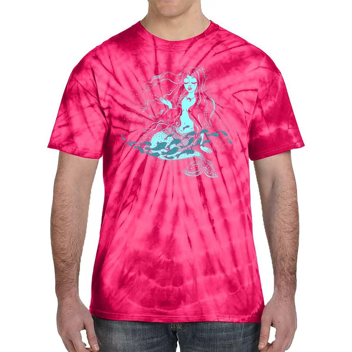 Cute Boho Space Galaxy Mermaid Tie-Dye T-Shirt