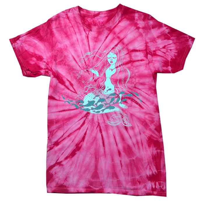 Cute Boho Space Galaxy Mermaid Tie-Dye T-Shirt