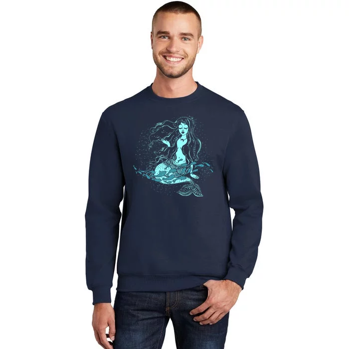 Cute Boho Space Galaxy Mermaid Tall Sweatshirt