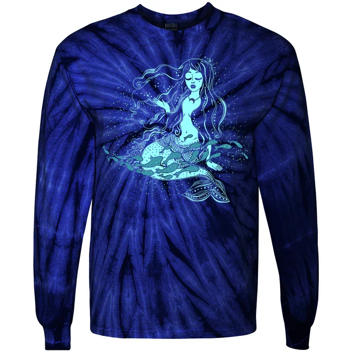 Cute Boho Space Galaxy Mermaid Tie-Dye Long Sleeve Shirt