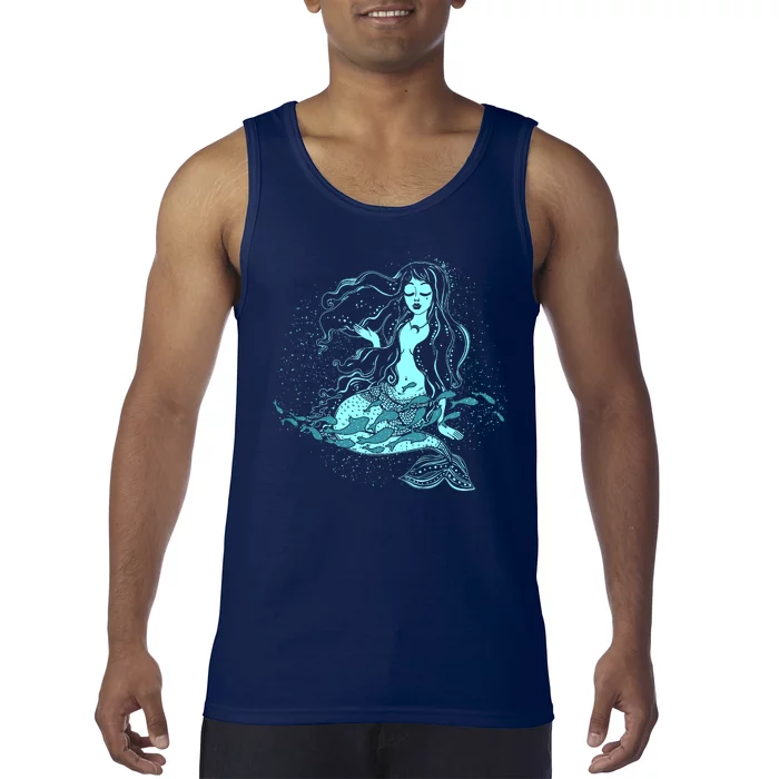 Cute Boho Space Galaxy Mermaid Tank Top