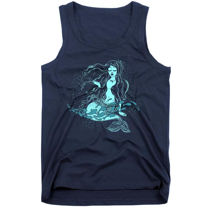 Cute Boho Space Galaxy Mermaid Tank Top