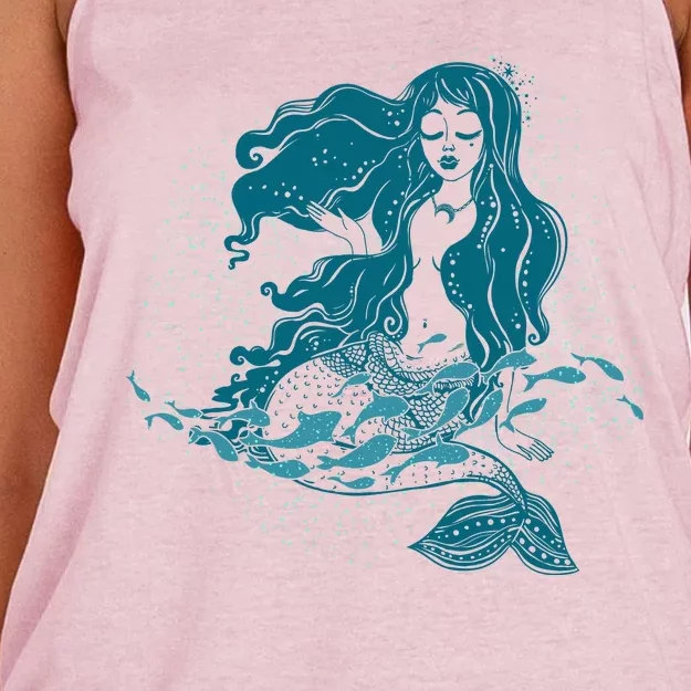 Cute Boho Space Galaxy Mermaid Women's Knotted Racerback Tank