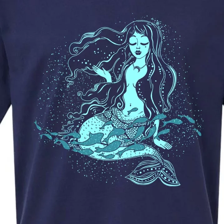 Cute Boho Space Galaxy Mermaid Sueded Cloud Jersey T-Shirt