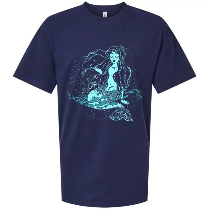 Cute Boho Space Galaxy Mermaid Sueded Cloud Jersey T-Shirt