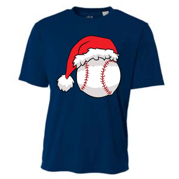 Christmas Baseball Santa Hat Baseball Cooling Performance Crew T-Shirt