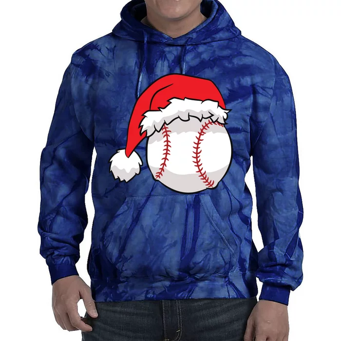 Christmas Baseball Santa Hat Baseball Tie Dye Hoodie