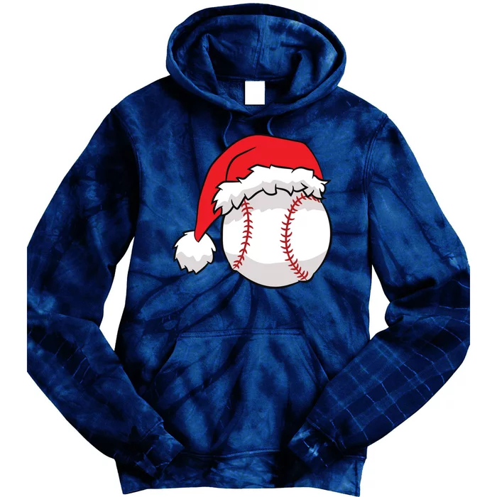 Christmas Baseball Santa Hat Baseball Tie Dye Hoodie