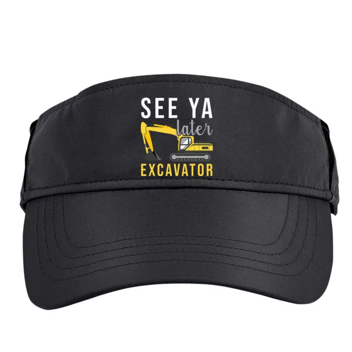 Construction Birthday See Ya Later Excavator Adult Drive Performance Visor