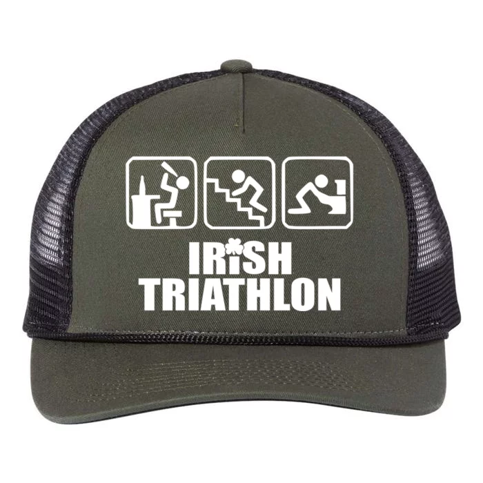 Crawl Be Sick Hangover Irish Triathlon St Patricks Day Cool Gift Retro Rope Trucker Hat Cap