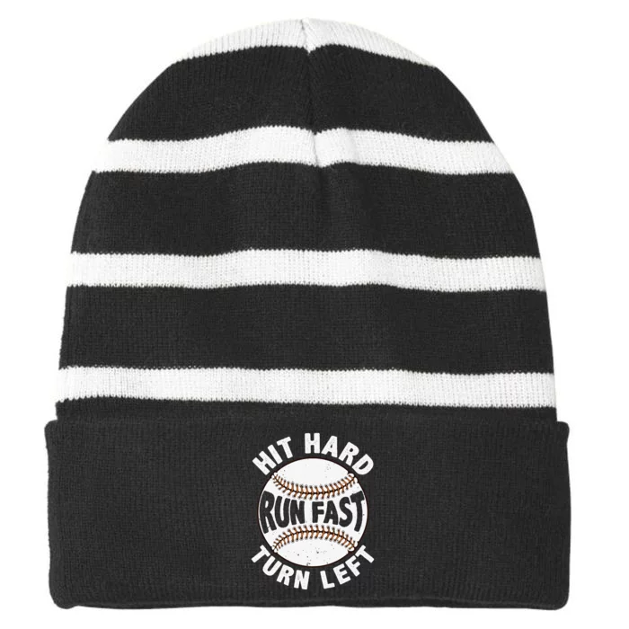 Cute Baseball Sporty Softball Team Pitcher Striped Beanie with Solid Band