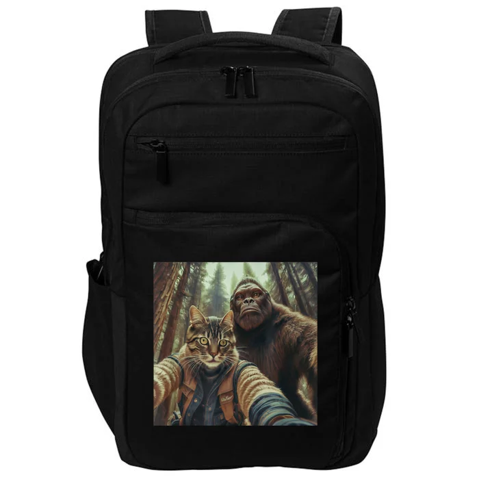 Cat Bigfoot Sasquatch Selfie Photo Funny Retro Classic Humor Impact Tech Backpack