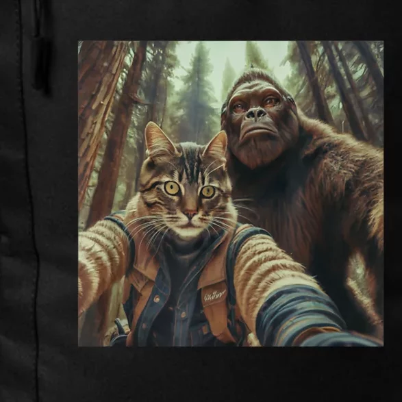 Cat Bigfoot Sasquatch Selfie Photo Funny Retro Classic Humor Daily Commute Backpack