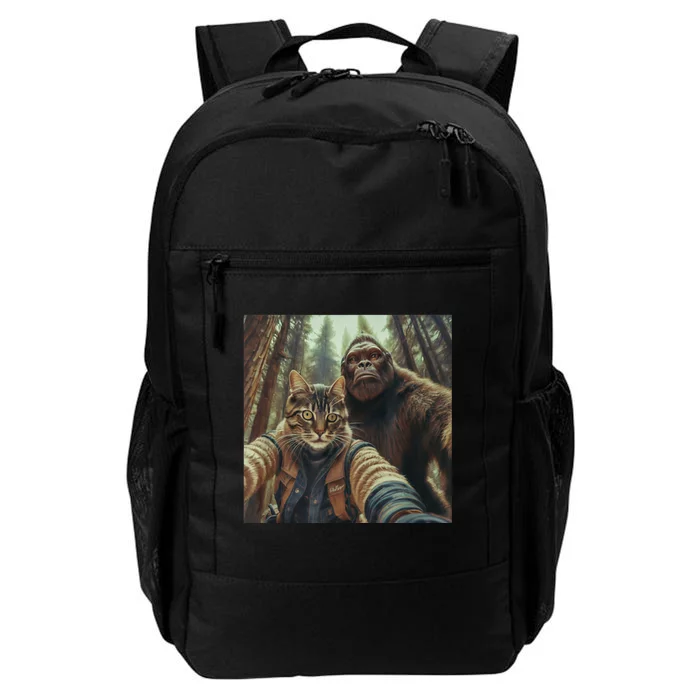 Cat Bigfoot Sasquatch Selfie Photo Funny Retro Classic Humor Daily Commute Backpack