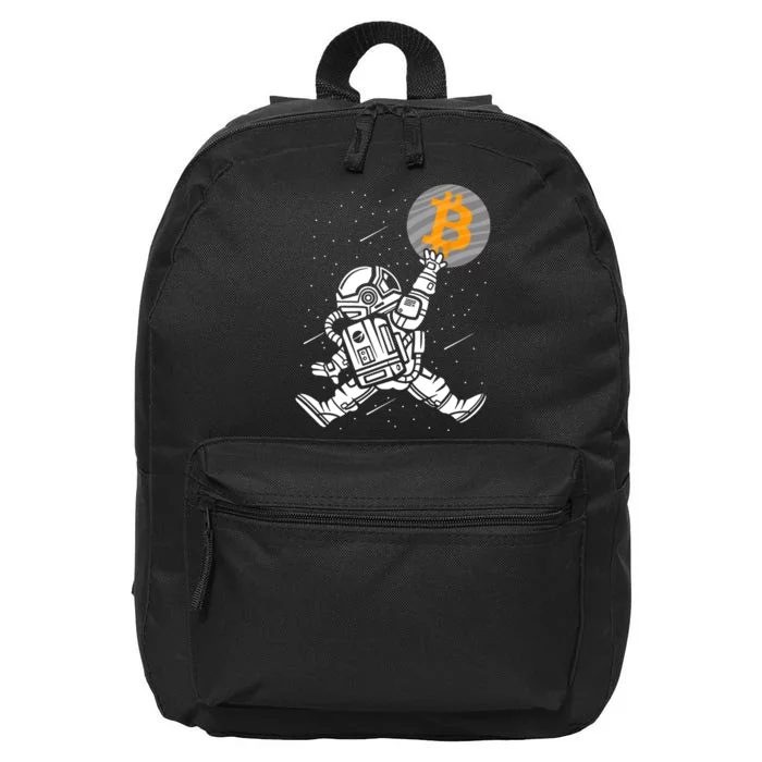 Cryptocurrency Bitcoin Space Moon Funny 16 in Basic Backpack