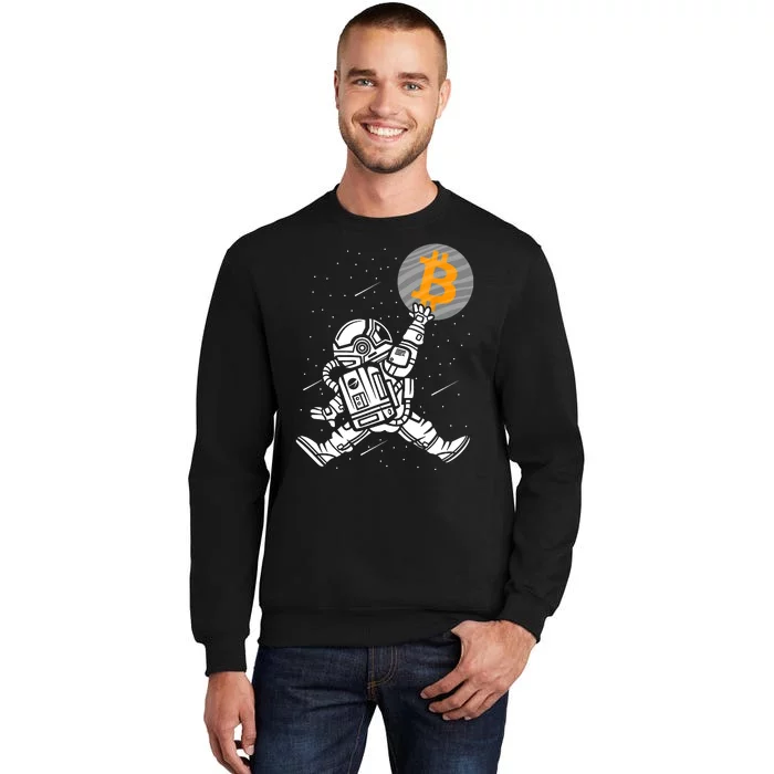 Cryptocurrency Bitcoin Space Moon Funny Tall Sweatshirt