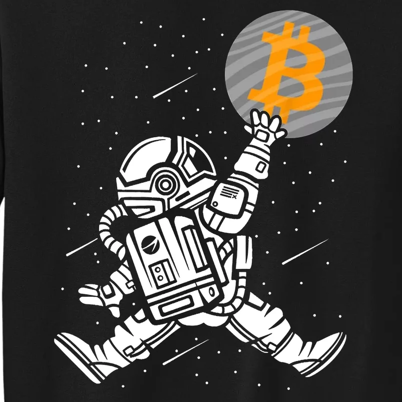 Cryptocurrency Bitcoin Space Moon Funny Tall Sweatshirt