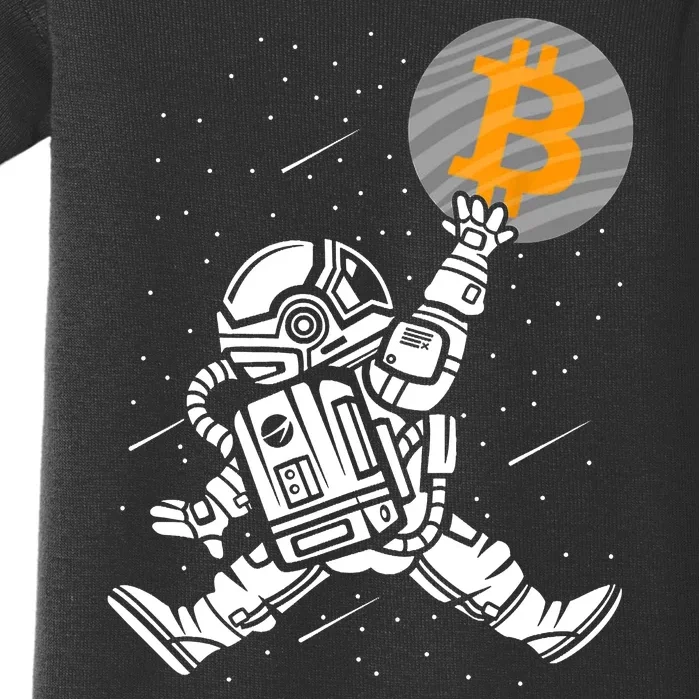 Cryptocurrency Bitcoin Space Moon Funny Baby Bodysuit