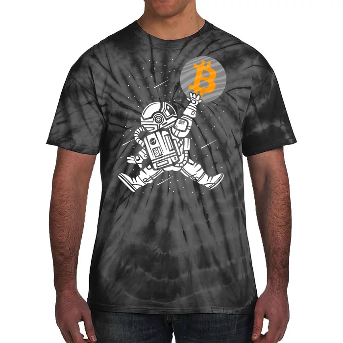 Cryptocurrency Bitcoin Space Moon Funny Tie-Dye T-Shirt