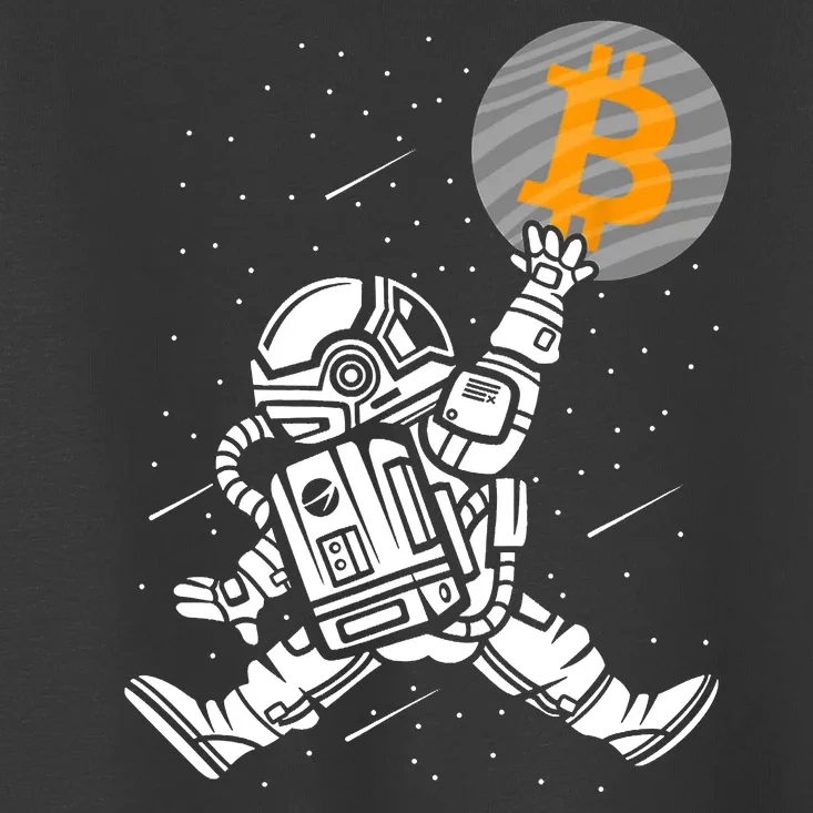 Cryptocurrency Bitcoin Space Moon Funny Toddler T-Shirt