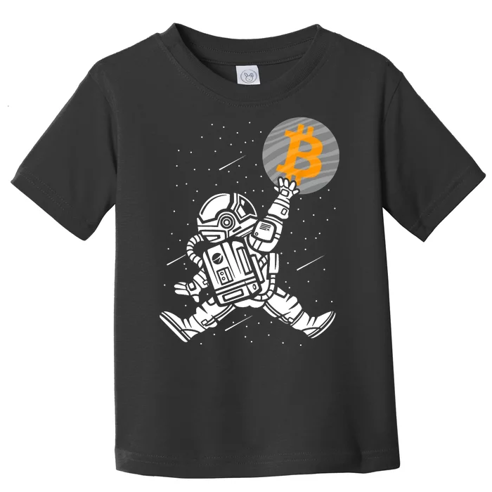 Cryptocurrency Bitcoin Space Moon Funny Toddler T-Shirt