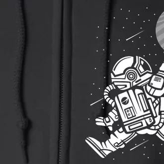 Cryptocurrency Bitcoin Space Moon Funny Full Zip Hoodie