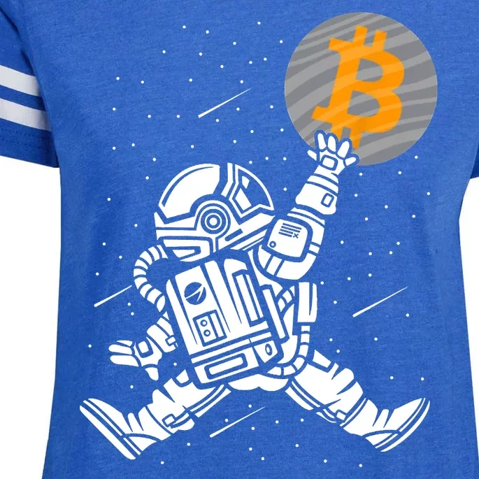 Cryptocurrency Bitcoin Space Moon Funny Enza Ladies Jersey Football T-Shirt