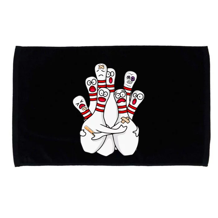 Cartoon Bowling Scared Bowling Pins Funny Sport Bowler Microfiber Hand Towel