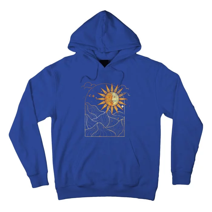 Celestial Bodies Sun Moon Bohemian Aesthetic Astrology Gift Tall Hoodie