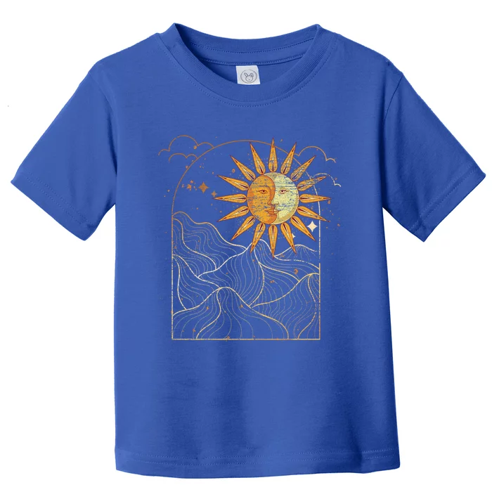 Celestial Bodies Sun Moon Bohemian Aesthetic Astrology Gift Toddler T-Shirt